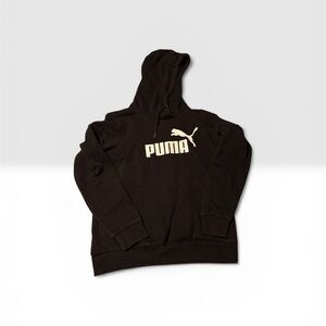 Puma Black Hoodie with Cream Logo Tab